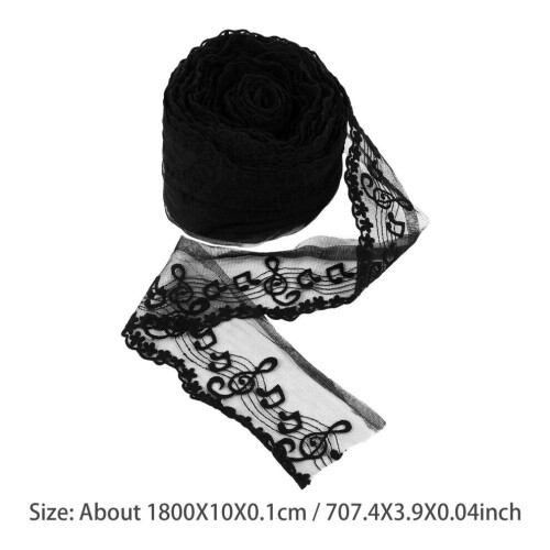 20 Meter schwarze Vintage-Spitzenborte 1