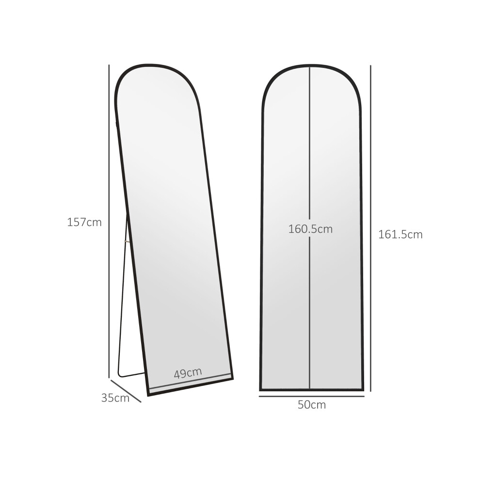 Full-Length Standing Mirror 162cm Aluminium Frame Black â Elegant & Durable Aluminium Frame Perfect for Home Decor-image-OPC-PMYBDFZ-NEW