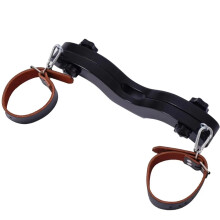 SM scrotal Restraint Clip Sex Toy Training Punishment for Male Kneeling Punishment Device for self Bondage of Scrotum Black-Foot cuffs