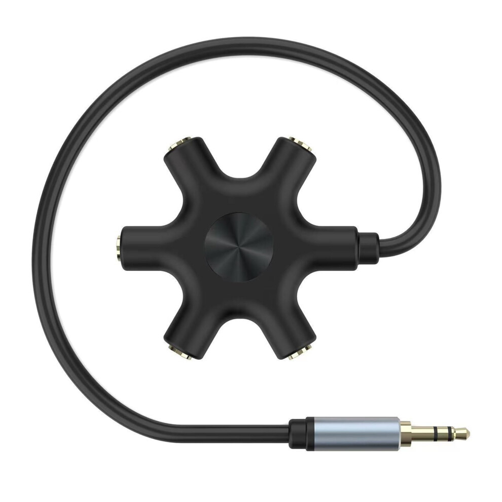 Headphone Splitter 3.5Mm Male To Female Earphone Splitter 5 Port Headsets Adapter For Smartphones Laptops Pc 9339159208885