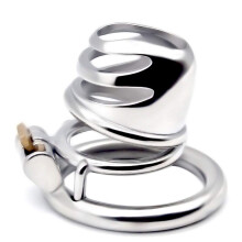 Chastity Device - Stainless Steel Male Chastity Cage, Penis Lock Bondage Sex Toy for Adult Games (3 Size Rings)