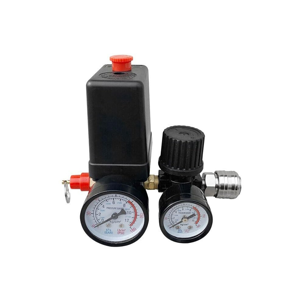 220V/380V Regulator Duty Air Compressor Pump Pressure Control Switch 3000L/Min Air Pump Control Valve 0-180 Psi With Gauge(220V) 9323874944647