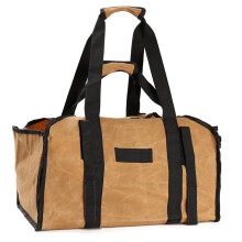1 Piece Firestarter Storage Canvas Firewood Bag Carrier Tote 47x31x37cm Fireplace Firewood Pile Rack Firewood Carrier Bag