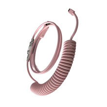 USB Coild Cable for Mechanical Keyboards Detachable Metal-Pink