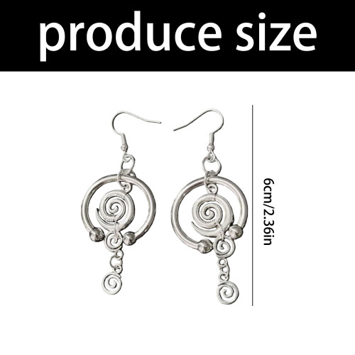 Swirls Pattern Silver Drop Earrings Handmade Comfortable Ear 2