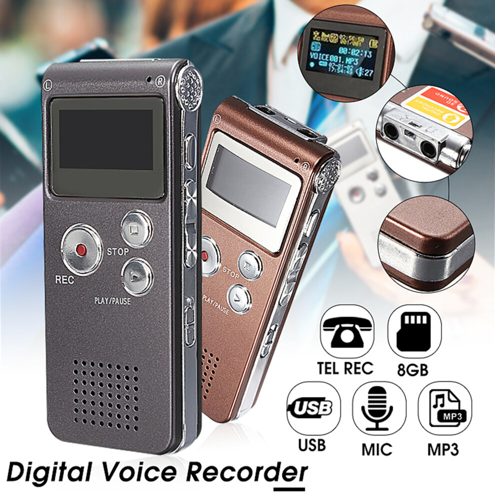8Gb Digital Voice Recorder Mp3 Pen With Microphone, 83X33x13mm In Black 6901360738418