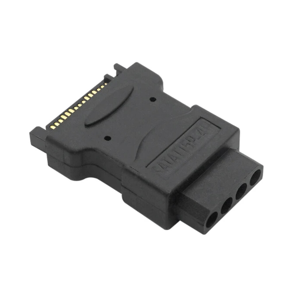 High Efficiency Satas 15Pin Male To 4Pin Female Ide Power- Black 7754000340446