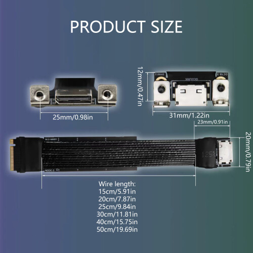 M.2 To Oculink 4I Extension Cable For-15CM half height baffle 2