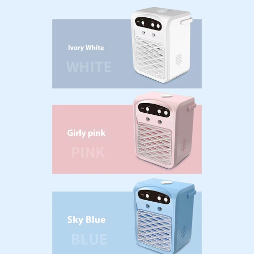 (blue) Desktop Air Cooler With Humidification Feature And LED Lights 1