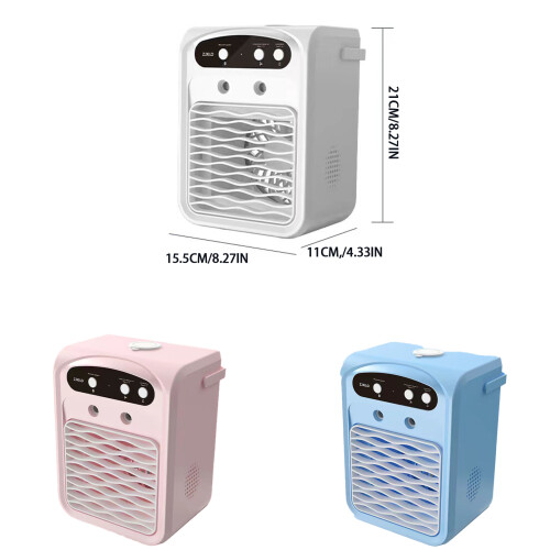 (blue) Desktop Air Cooler With Humidification Feature And LED Lights 2