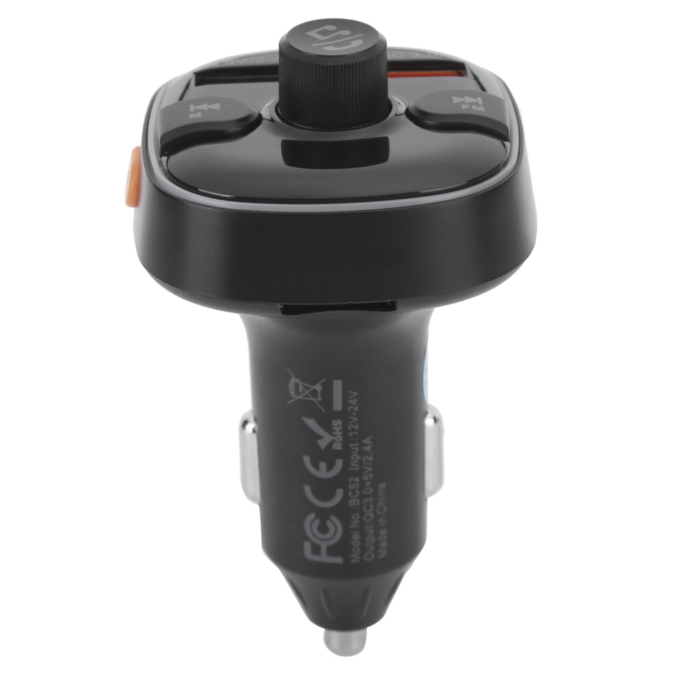 Bluetooth 5.0 Fm Transmitter Mp3 Player Dual Usb Rgb Bc52 Light/Black 4681360750703