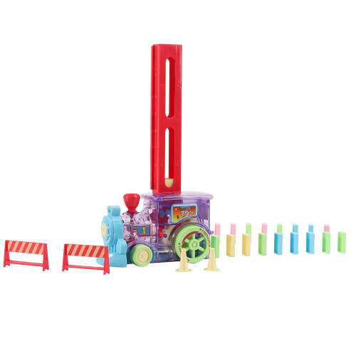 80pcs domino train car toy set DIY automatic placement educational game