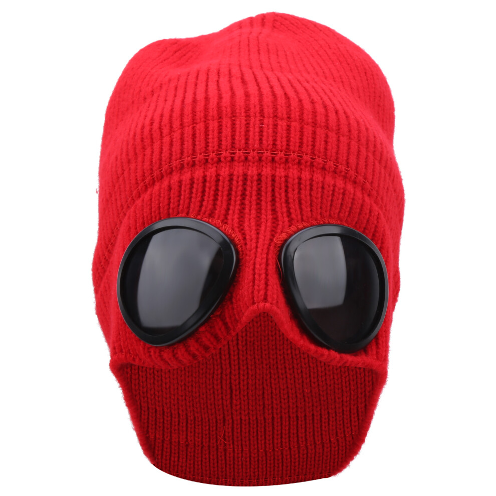 Warm Acrylic Fiber Knitting Sports Cap Hat for Autumn/Winter in Red