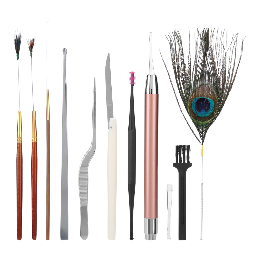 Black Spiral Ear Wax Removal Tool Set with Light and 23 Tips