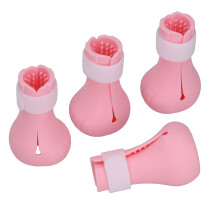 Silikon-Katzenpfotenschutzschuhe für Baden & Pflege, Pink