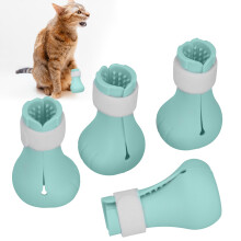 Silicone-Katzenkrallenabdeckung Boots Mintgrün, Kratzschutz für Pfoten