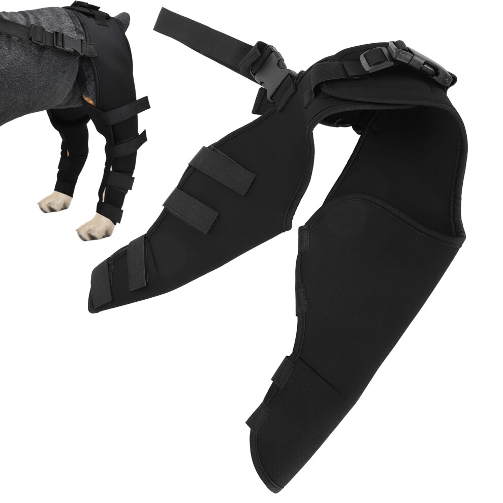 Black Dog Hind Legs Supportive Knee Brace Protector For Recovery Hj25 Large