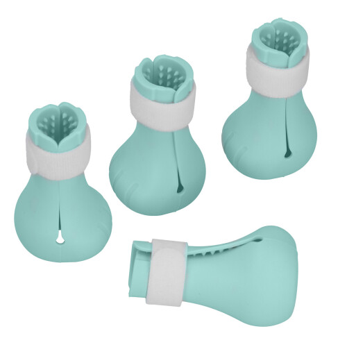 Adjustable Cat Nail Cover: Silicone Paw Protector Boots Mint Green 1