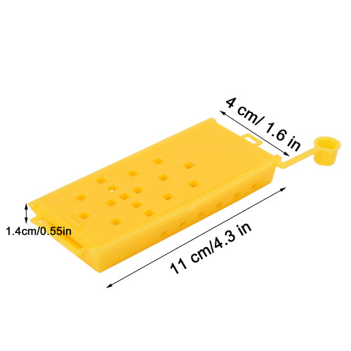 20Pcs Yellow Plastic Queen Bee Cages for Beekeeping Transport 2