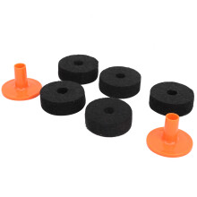 7Pcs Drum Felt Pad Kit Black & Orange, 40mm Wear-Resistant Cymbal Accessories