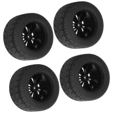 4 Stück 115 mm Schwarze Gummiräder für RC-Autos für 1/10 Skalenmodelle