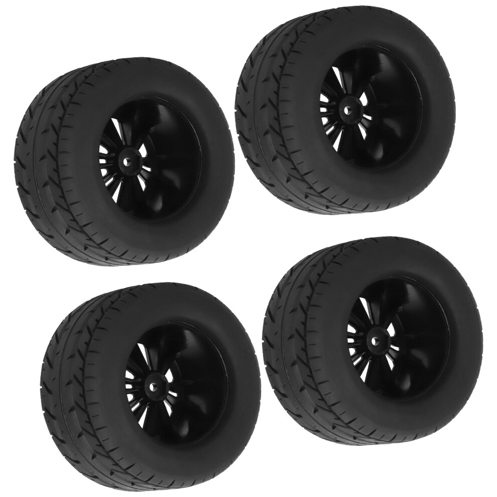 4Pcs 115Mm Rc Car Wheel Rims & Tires Fits 1/10 Zd Racing Black 9421360779923