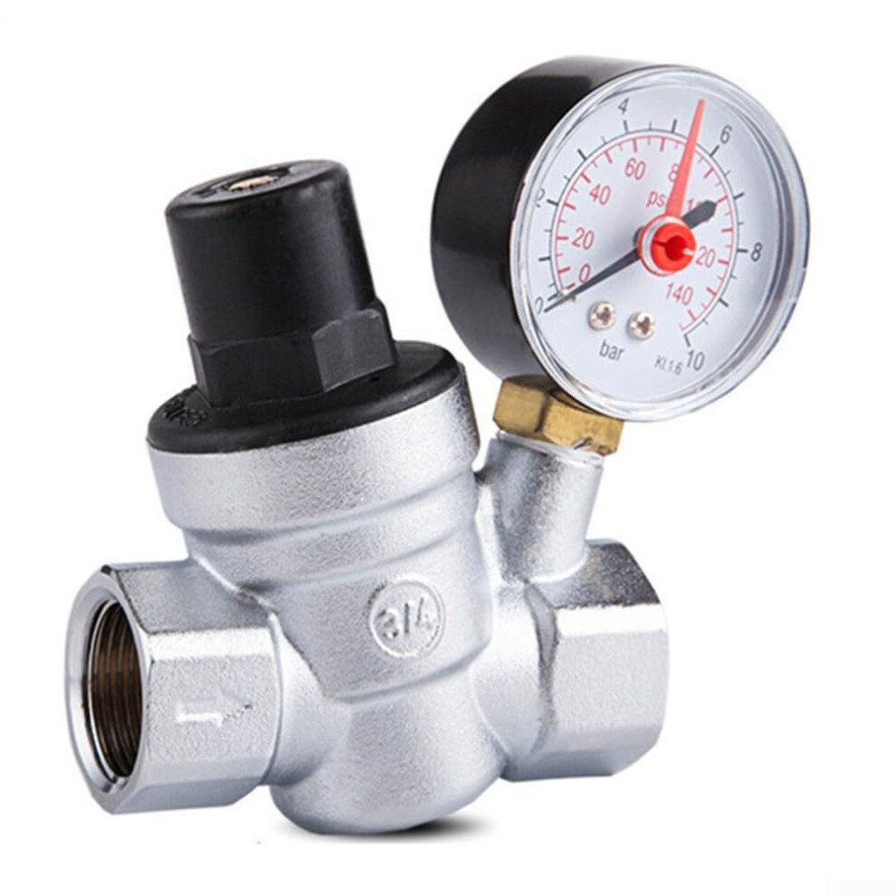 Brass Water Pressure Reducing Valve Dn15 Adjustable Regulator With Built-In Strainer For Domestic Plumbing System Temperature Control 1-6 Bar(Dn20) 9323874946559