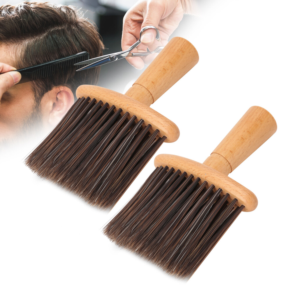 2pcs Wooden Hair Duster Brush for Barbershops and Salons