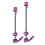 2pcs ZTTO Quick Release Bicycle Skewers Front Rear Set - Purple 7