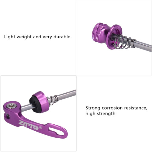 2pcs ZTTO Quick Release Bicycle Skewers Front Rear Set - Purple 2