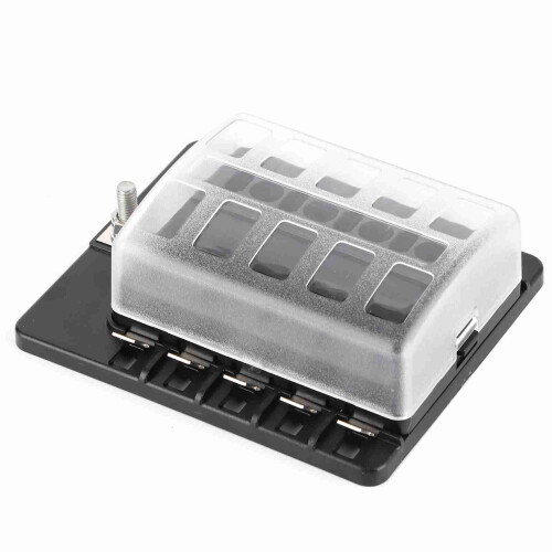 Blade Fuse Block Holder with LED Indicator for 10-33V DC Systems