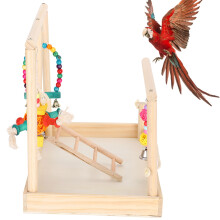 Wooden Bird Stand for Parrot Cage Playground Perch Exercise & Training Gear
