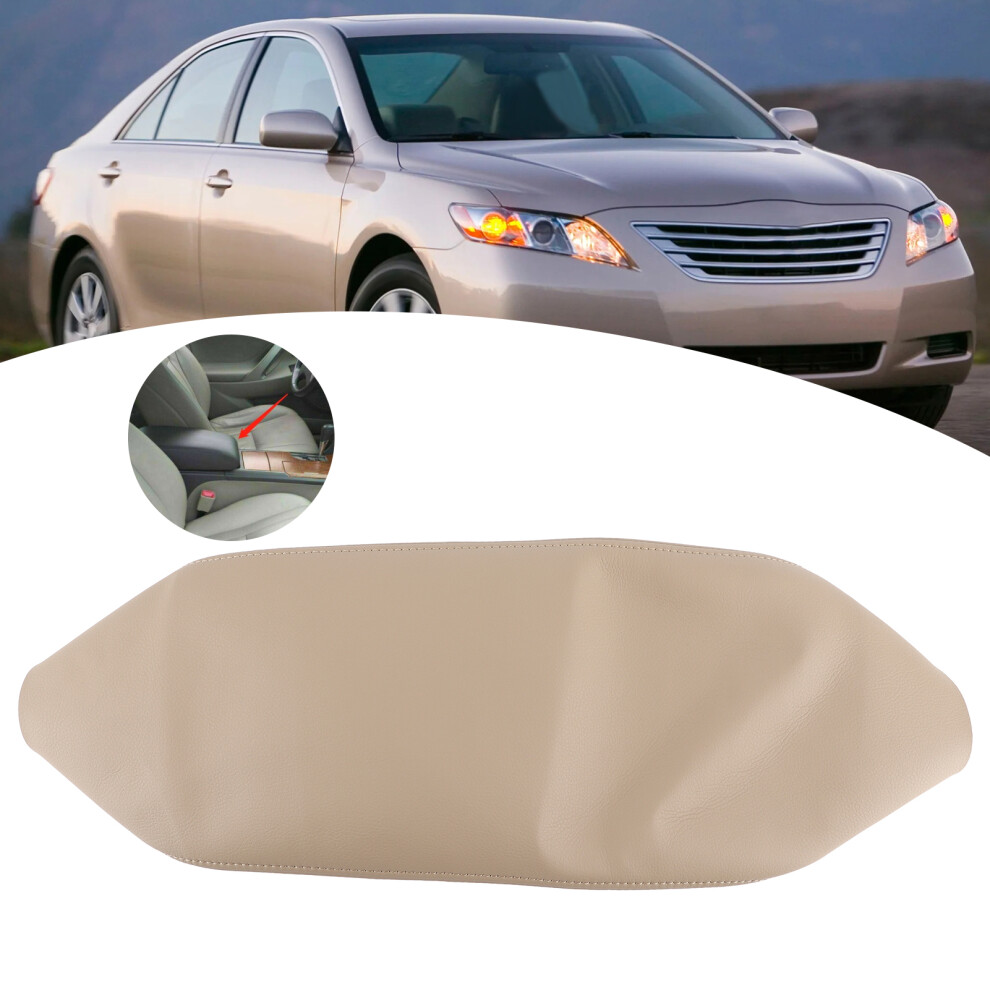Auto Center Console Lid Cover For Camry 2007-2011 Pu Leather Armrest Protector Beige 4261360790956