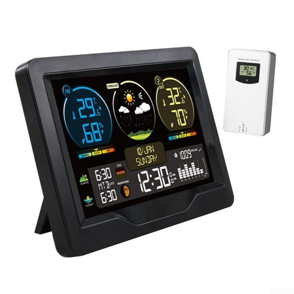 Dual Alarm Wireless Weather System Offering Comprehensive Monitoring Of Indoor/Outdoor Conditions In Multiple Languages 9067246694920