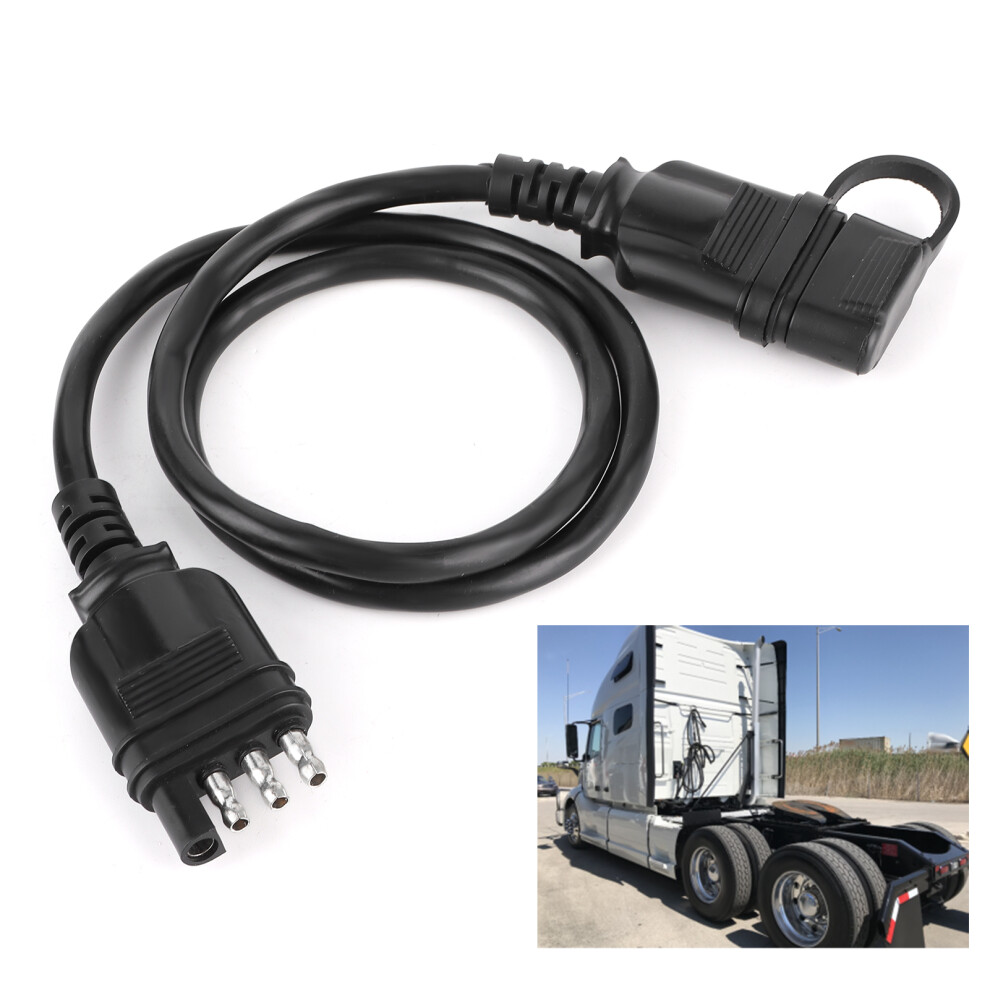 32In Wire Extension For Rv Trailer 4 Pin Flat Connector Male To Female Plug 3111360792577