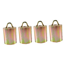 4pcs Galvanized Cattle Bells Crisp Sound for Pet Collar Ornaments for Farm Animals Loud Ringing Cow Bell Set Gold