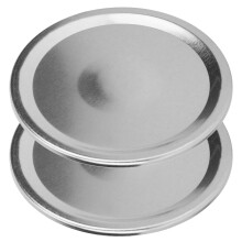 Einkochglasdeckel 86 mm Silber, 24 Stück, runde Weithalsdichtungen zum Einlagern