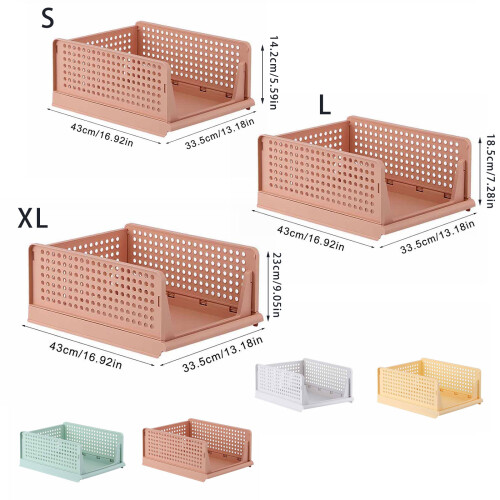 Practical Sturdy Plastic Folding Drawer Storage for-Green XL 1