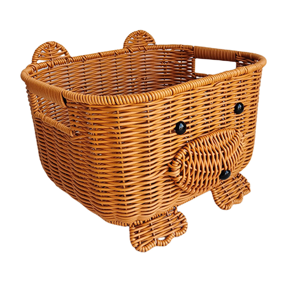 Plastic Handwoven Flower Basket Vases Natural Plant Pots for-L