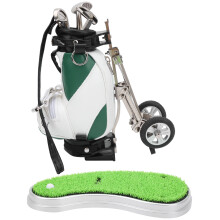 Golf-Stift-Set mit Mini-Tasche – 3 KugelschreiberZinklegierungBasis Grün Weiß