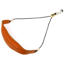 Adjustable Orange Cotton Leather Saxophone Strap with Rotatable Hook