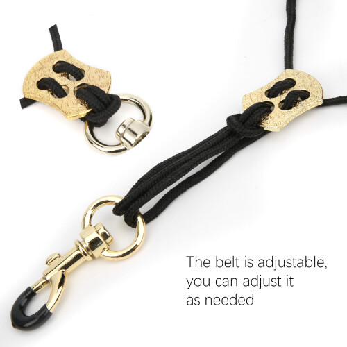 Adjustable Orange Cotton Leather Saxophone Strap with Rotatable Hook 2