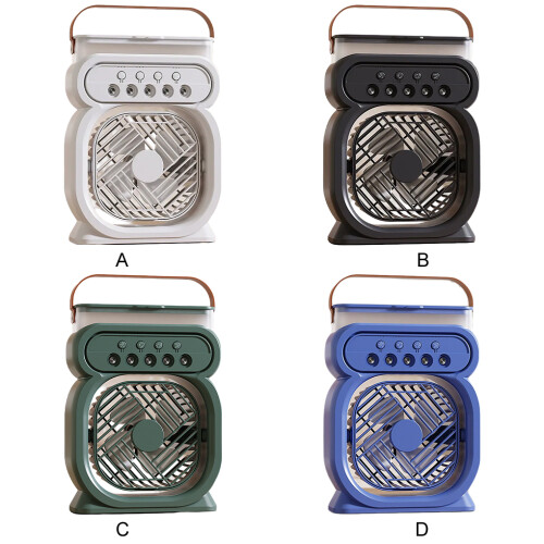 (blue) Timing Switch Mini Air Cooler With LED Night Light Hot Three In One 2