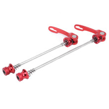 Lightweight 2Pcs Red Quick Release Bike Hub Skewers with Lever