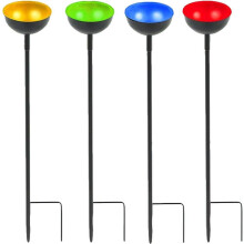 4pcs Bee Water Feeder Cups Metal Garden Stakes Bee Watering Stations Sculpture Stake for Feeding & Watering Outdoor Garden Courtyard Decor