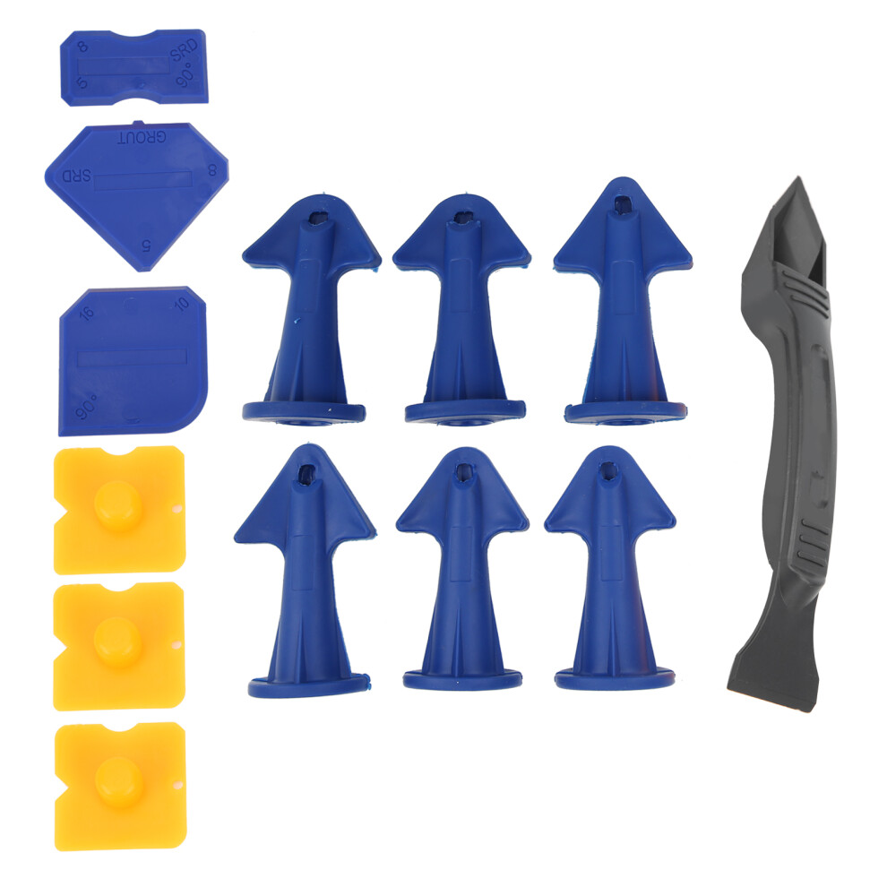 13Pcs Caulking Finisher Tools Set Plastic Scraper Silicone Nozzles Glue Remover 7601360806702