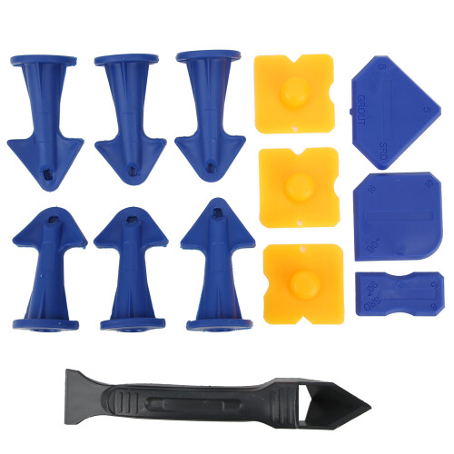 13Pcs Caulking Finisher Tools Set Plastic Scraper Silicone Nozzles Glue Remover 1