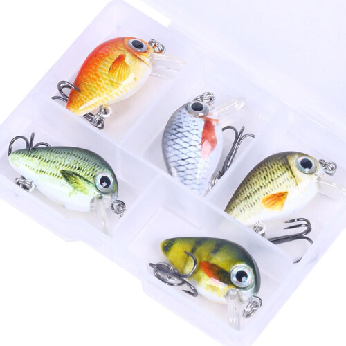 5Pcs Crankbait Hard Baits Artificial Wobblers Baits Soft Baits Small Artificial Baits Topwater Crank Wobblers