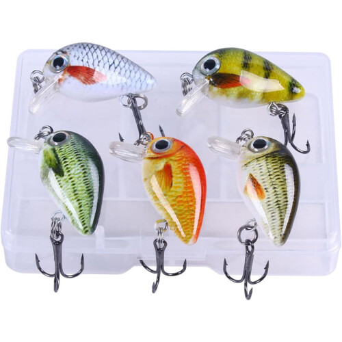 5Pcs Crankbait Hard Baits Artificial Wobblers Baits Soft Baits Small Artificial Baits Topwater Crank Wobblers 2