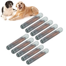 10Pcs Glass Tube Pet ID Chip 1.4mm 0.8cm 134.2KHz RFID Tags